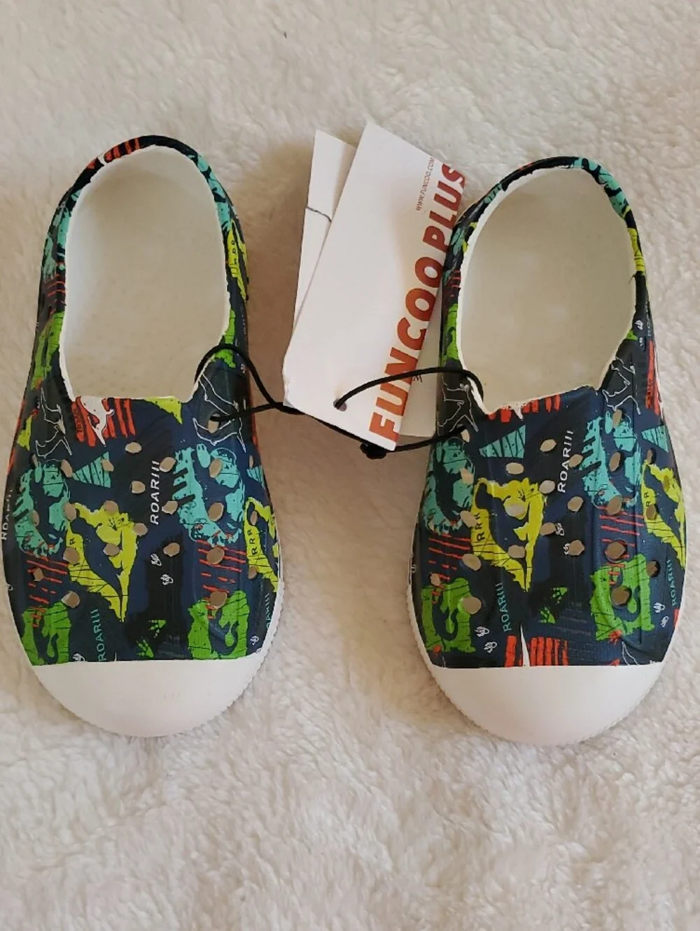 Funcoo Plus Kids Dinosaur Sandals Toddler Size 7 Slip-On Shoes NWT